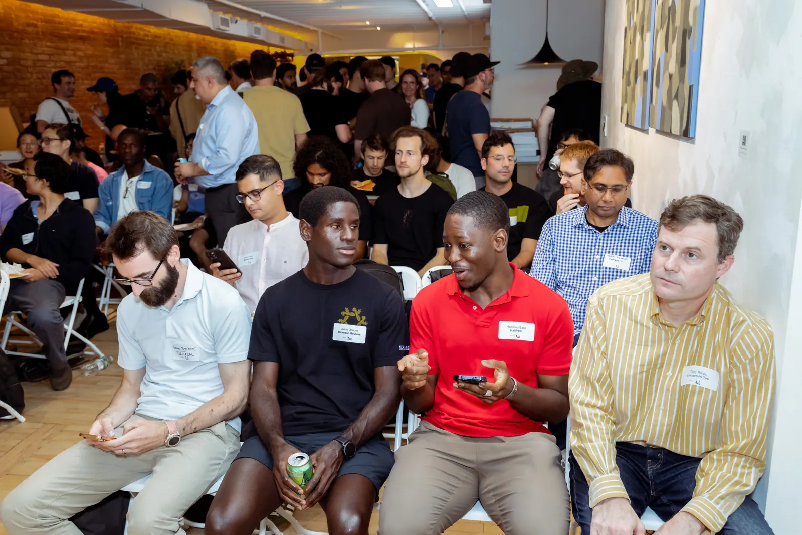 Attendees seated for talks at the Blacksmith systems meet-up